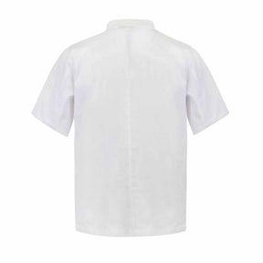 classic short sleeve chefs jacket in white back view
