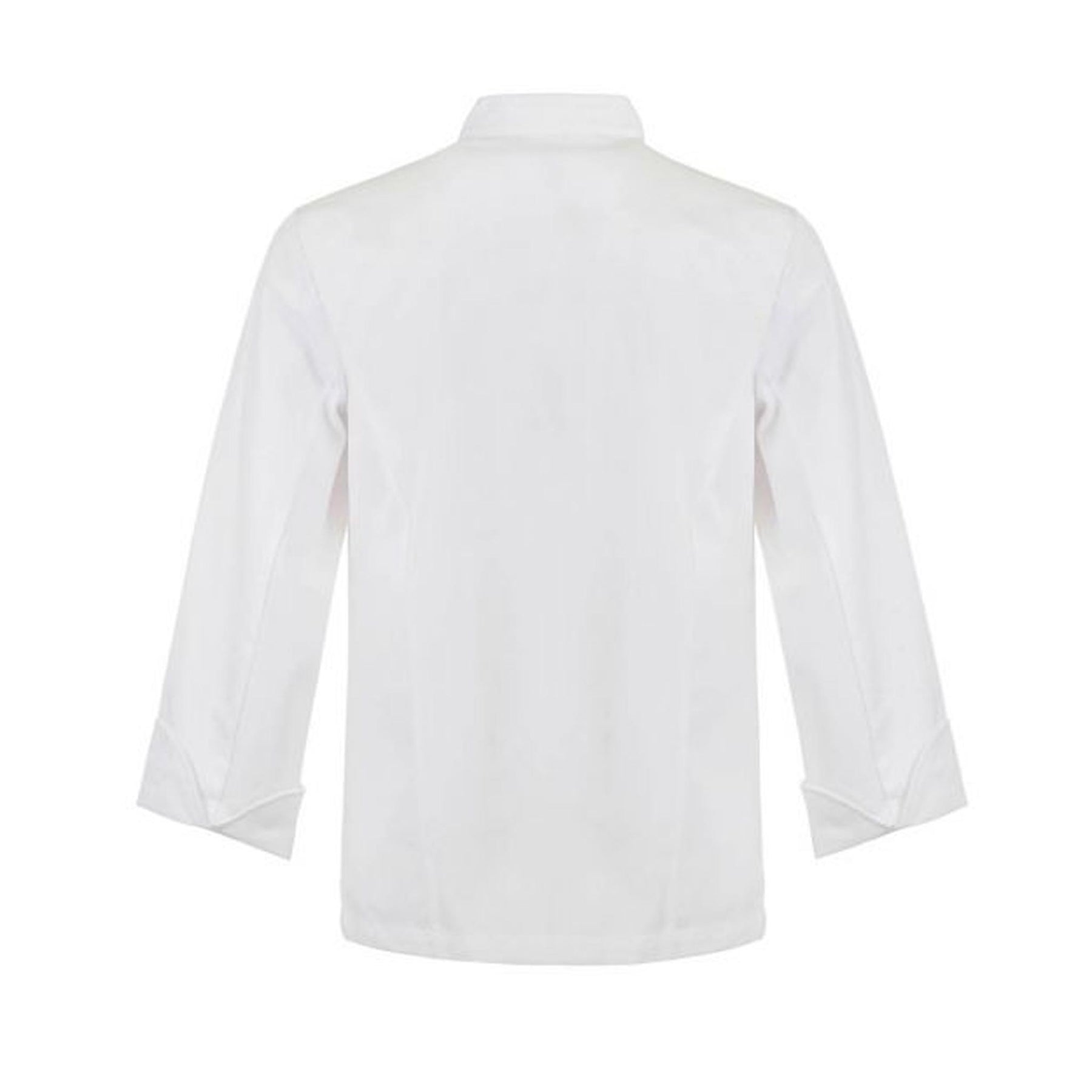 white long sleeve executive chefs jacket with press studs back view