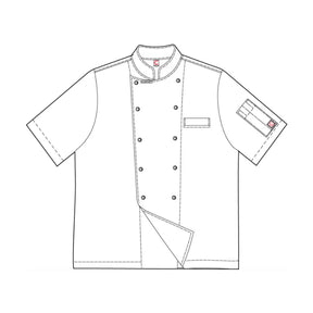 short sleeve executive chefs jacket with press studs outline
