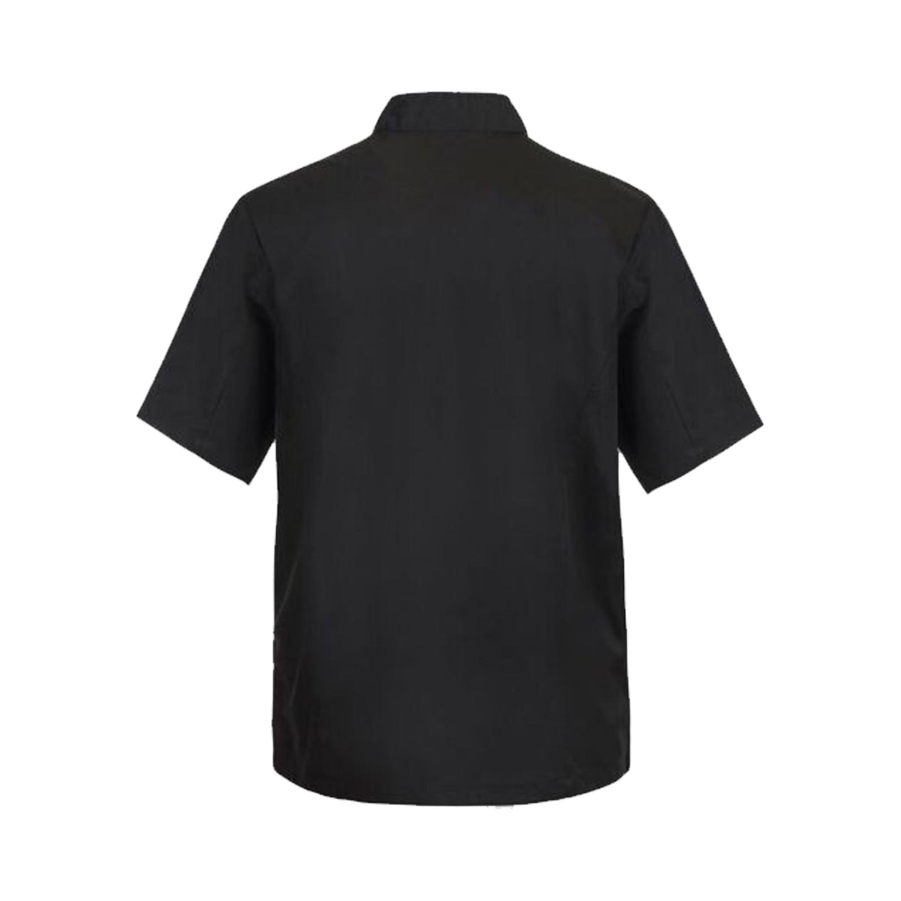 black short sleeve executive chefs lightweight jacket back view