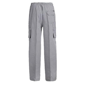 unisex chefs check drawstring cargo pant back view