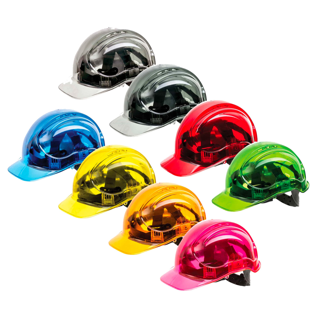 assorted coloured hardhats
