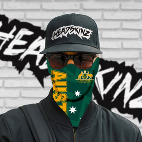 headskinz australian green and gold flag head sock