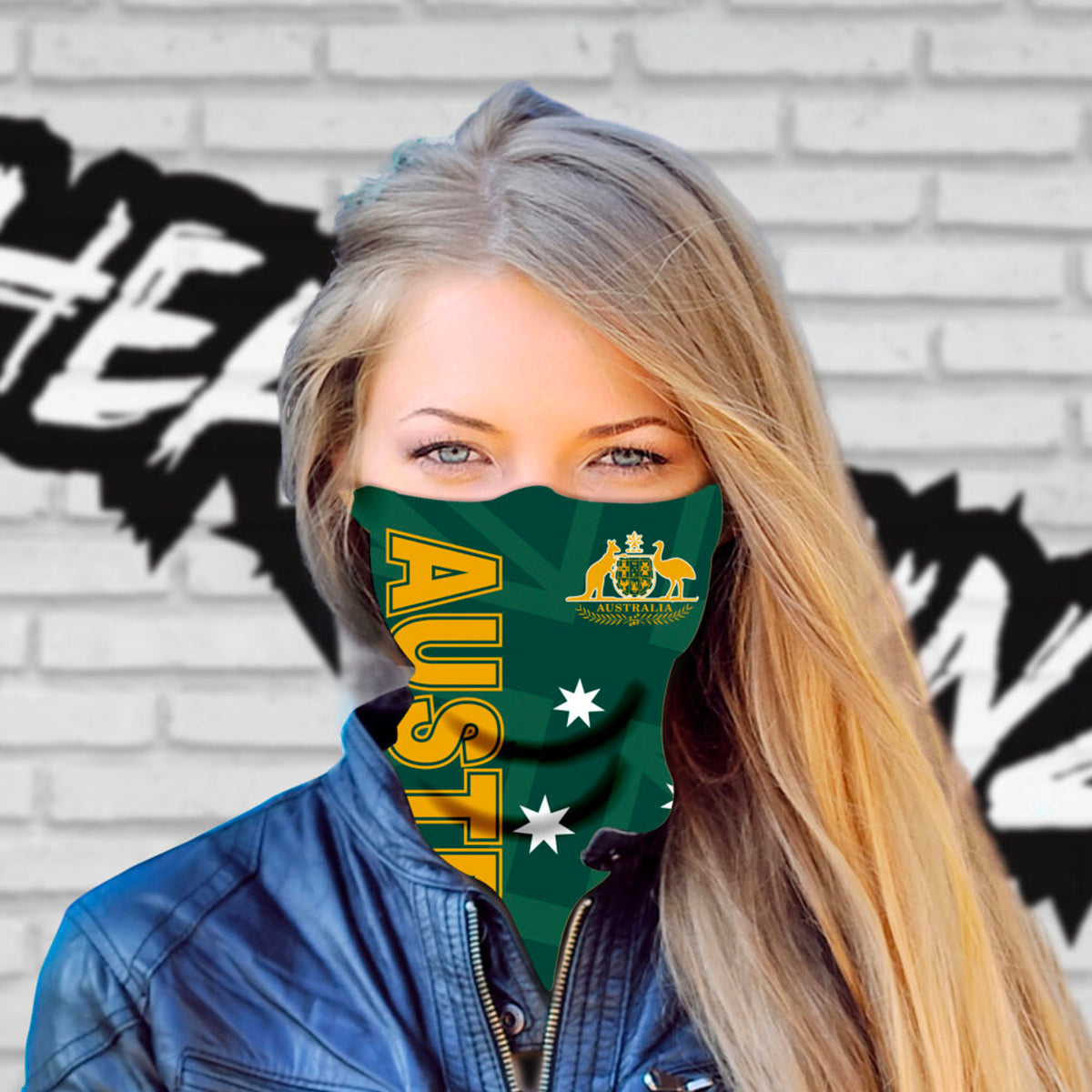 headskinz australian green and gold flag head sock