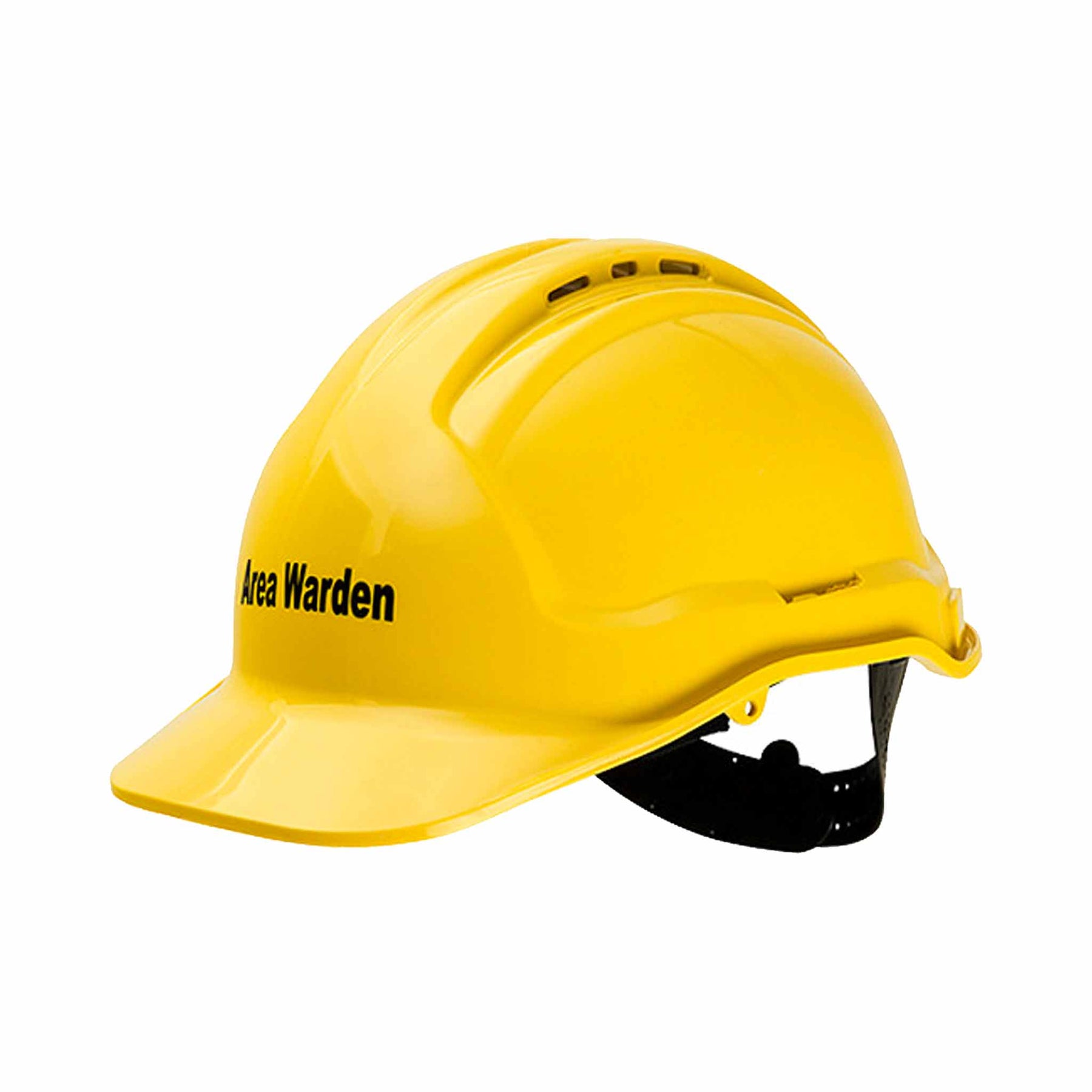 yellow area warden hard hat