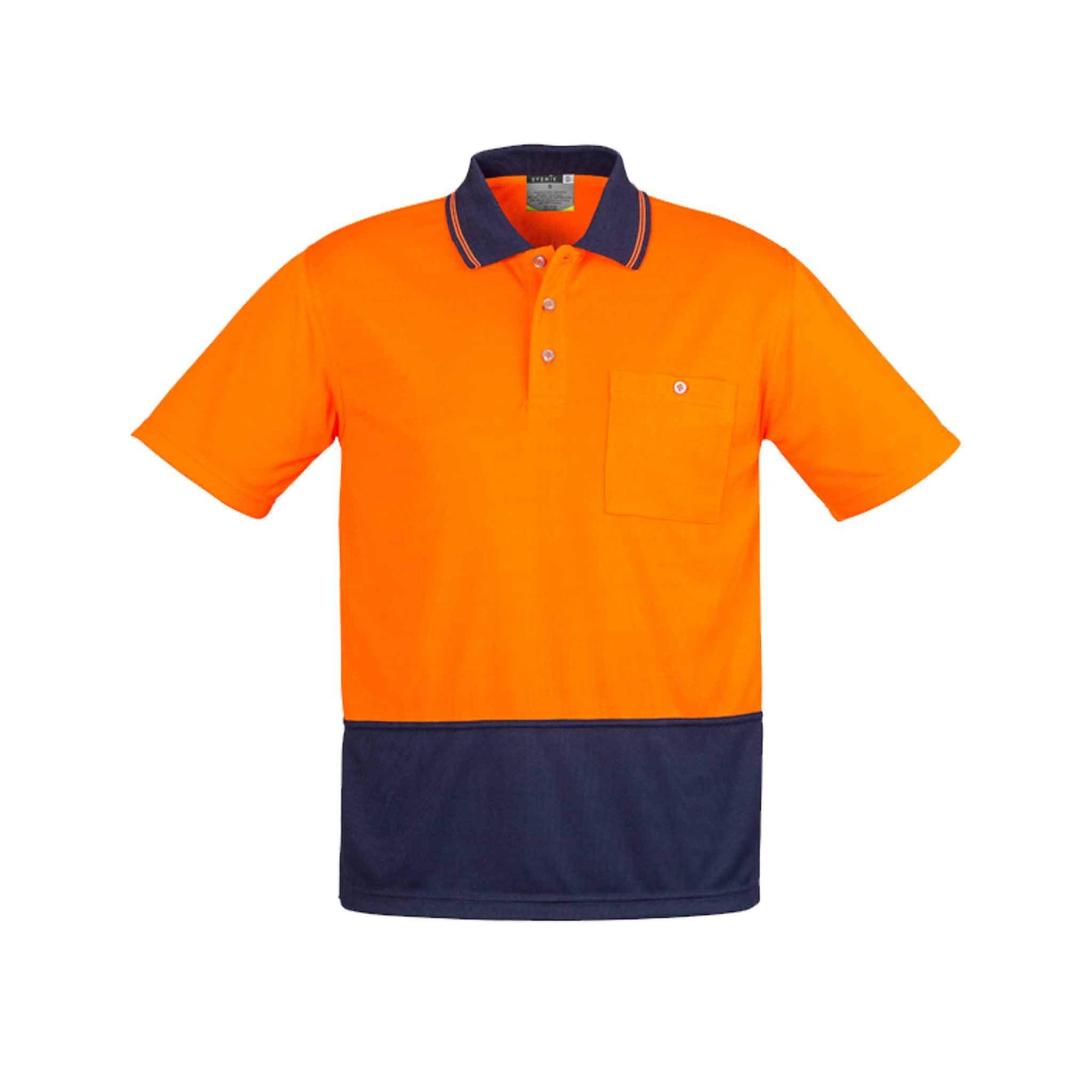 syzmik orange navy short sleeve spliced polo shirt